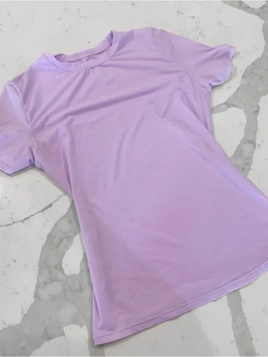 SKIMS Fits Everybody T-Shirt Lavender Size S Stretch Short Sleeve Top - Picture 4 of 6